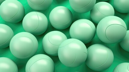 Background with volleyballs in Pista Green color
