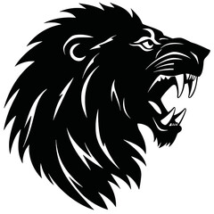 Obraz premium lion face silhouette