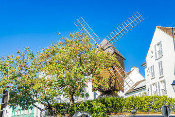Moulin de la Galette, a windmill in the district of Montmartre in Paris, France