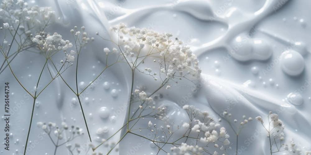 Poster a close-up shot of a bunch of white flowers. perfect for adding a touch of elegance to any project