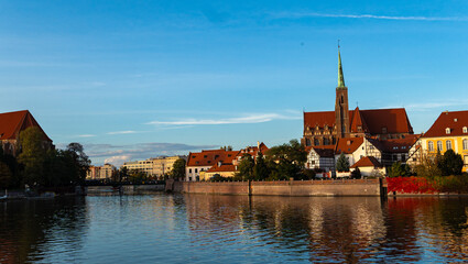 Naklejka premium Cityscape panorama of the Old Town, Wroclaw, Poland