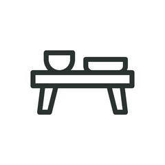 Coffee table isolated icon, low table vector symbol with editable stroke