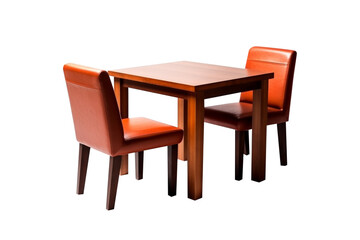 Fototapeta premium Outdoor and indoor living table and chairs set for home design minimalist style.