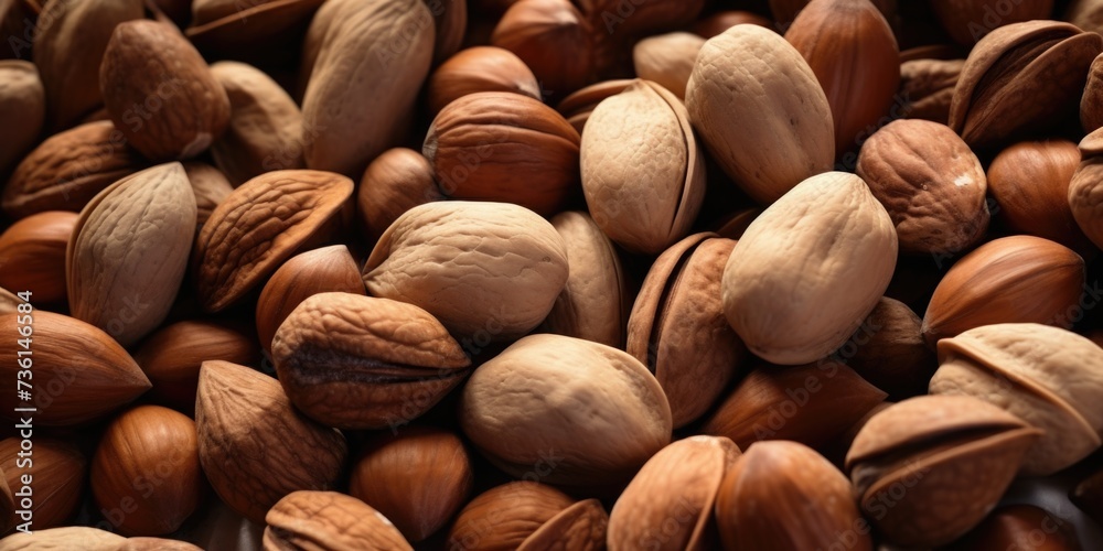 Aufkleber a pile of nuts sitting on top of each other. suitable for various uses