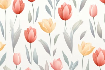 A bunch of pink and yellow tulips on a white background. Perfect for springtime or floral-themed projects