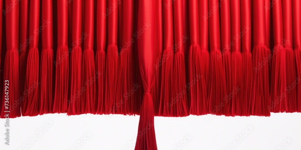 Aufkleber A picture of a red curtain with decorative tassels. Perfect for adding a touch of elegance to any event or performance