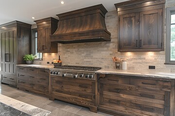 kitchen with shaker style cabinets advertising photography