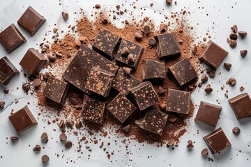 craft homemade chocolate bar in the kitchen table professional advertising food photography