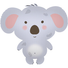 Kawaii koala bear character illustration isolated on white