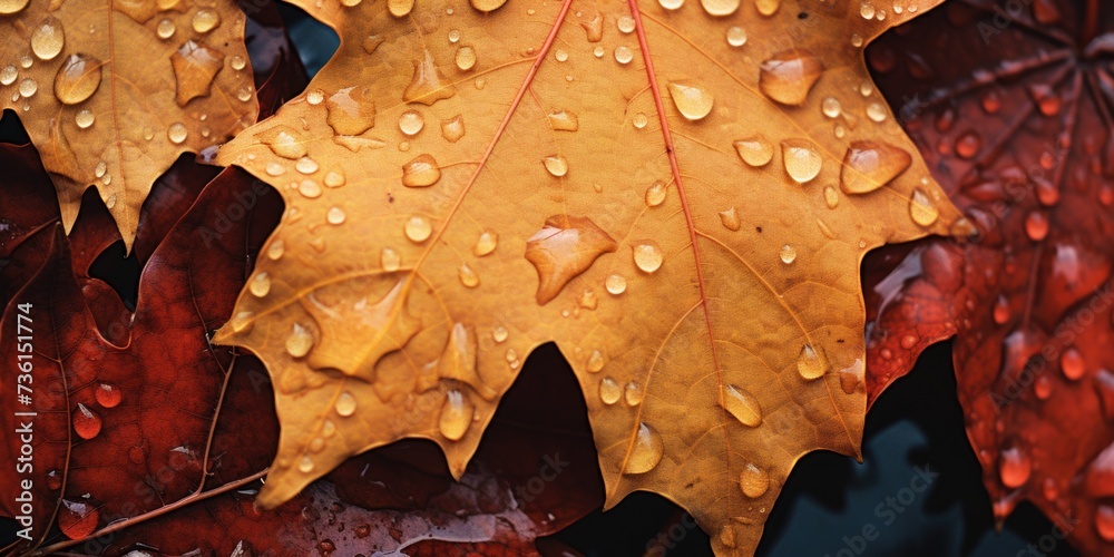 Aufkleber a detailed view of a leaf with sparkling water droplets. perfect for nature-inspired designs and ref