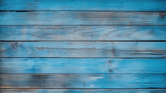  Colorful rich sky blue background and texture of wooden boards