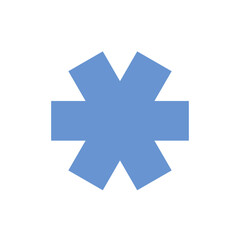 Blue asterisk icon - obrazy, fototapety, plakaty