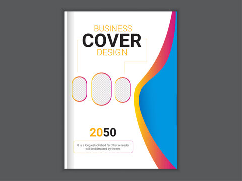 Brochure design, cover modern layout, annual report, poster, flyer in A4 with colorful triangles, geometric shapes for tech, science, market with light background.Annual report brochure flyer design .