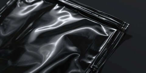 A close-up view of a shiny black bag. Perfect for fashion or accessories-related projects