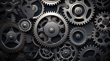Gears Background in Gray color