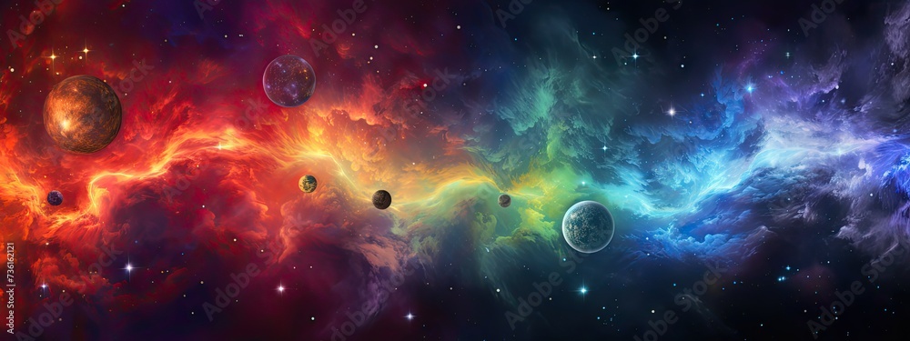 Wall mural deep and colorful galaxy