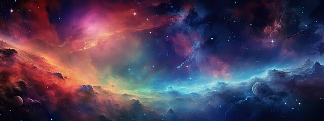 Fototapeta premium deep and colorful galaxy