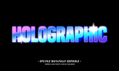 Text Effect Holographic Editable for Changes or edit	