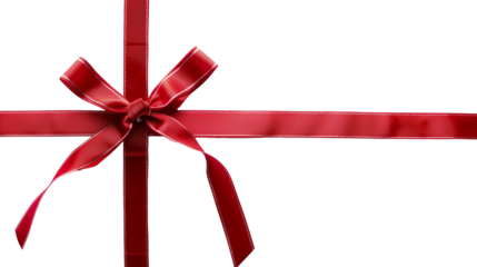 red ribbon and bow with white back ground
