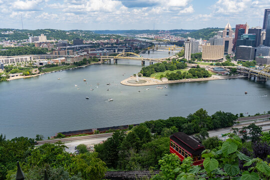 The Point and Duquene Incline in Pittsburgh, Pennsylvania