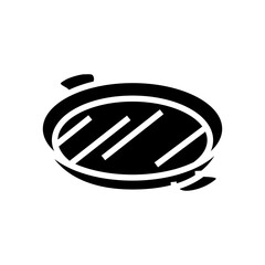 paella pan spanish cuisine glyph icon vector. paella pan spanish cuisine sign. isolated symbol illustration