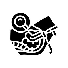 hysteroscopy surgery doctor glyph icon vector. hysteroscopy surgery doctor sign. isolated symbol illustration