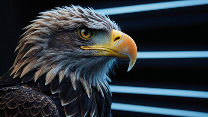 sharp-eyed american bald eagle in high resolution