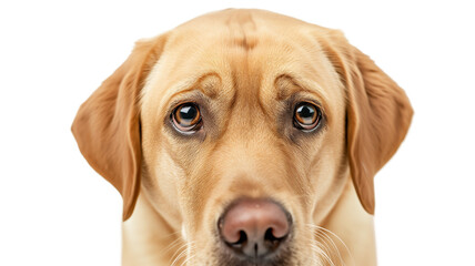 Close up golden retriever isolated on transparent background. PNG. 