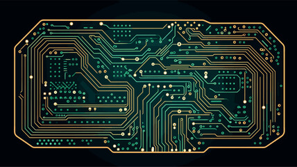 Circuit board patterns forming the shape of a computer keyboard  representing the interface for human-computer interaction. simple Vector Illustration art simple minimalist illustration creative