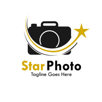 Star photo design logo template illustration