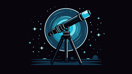 Pixelated telescope icon on a smartphone screen  symbolizing augmented reality and exploration. simple Vector Illustration art simple minimalist illustration creative