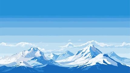 Snow-capped mountain peaks against a clear sky  illustrating the pristine beauty of winter landscapes. simple Vector Illustration art simple minimalist illustration creative - obrazy, fototapety, plakaty
