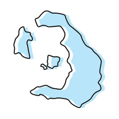 santorini map, santorini vector, santorini outline, santorini