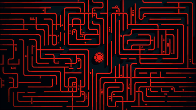 Abstract binary code forming a maze with an exit  illustrating problem-solving and algorithmic thinking. simple Vector Illustration art simple minimalist illustration creative