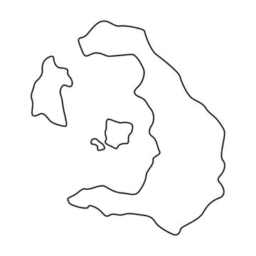 santorini map, santorini vector, santorini outline, santorini
