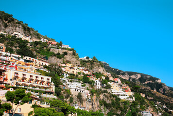 Obraz premium Town Positano, Amalfi Coast, Peninsula of Sorrento, Campania, Italy, Europe.