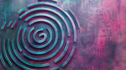 Fototapeta premium Mystical Meditation Mazes: Labyrinths for Mindfulness and conceptual metaphors of Labyrinths for Mindfulness