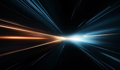 Foto op Plexiglas light rays, motion blur speed effect. © HMCK