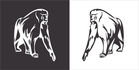 Illustration vector graphics of monkey icon