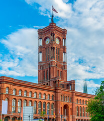 Red Town Hall (Rotes Rathaus) on Alexanderplatz square, Berlin, Germany