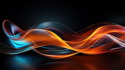 Abstract neon wallpaper Glowing lines over black background