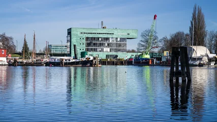 Foto op Plexiglas Hamburg Harburg Binnenhafen Wasserspiegel sonnig HD © Carl-Jürgen Bautsch