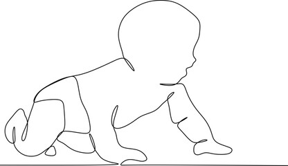 continuous line of a little baby