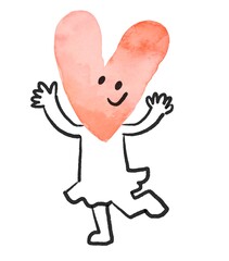 ハート型のキャラクターイラスト