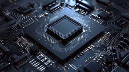 Electronic circuit board with processor. Central Computer Processors CPU concept	
