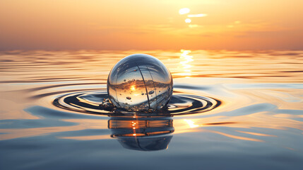 Realistic water ripple sunshine effect background,,
Glass ball fall into the water with many splash around. Graphic decoration background. - obrazy, fototapety, plakaty