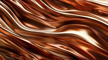 luxurious copper waves in fluid motion abstract design