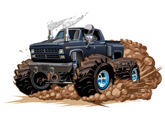 Cartoon Monster Truck - 736197389