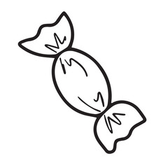 Candy vector illustration with doodle drawing style isolated on white background.
