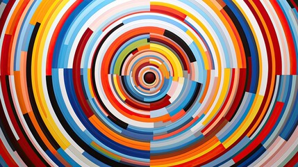 Dive into a world of circular stripes, each one a different style and texture, all coming together to create a stunning visual feast on a blank canvas - obrazy, fototapety, plakaty